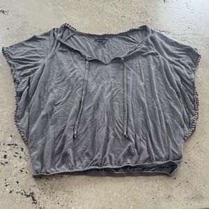 American Eagle Outfitters Charcoal Crop Top